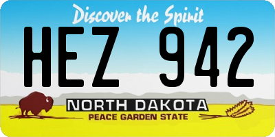 ND license plate HEZ942