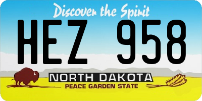 ND license plate HEZ958