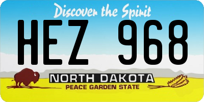 ND license plate HEZ968