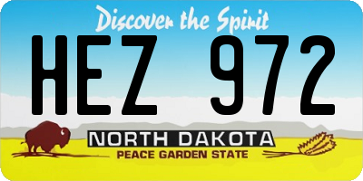 ND license plate HEZ972