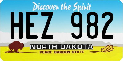 ND license plate HEZ982