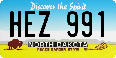 ND license plate HEZ991