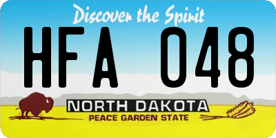 ND license plate HFA048