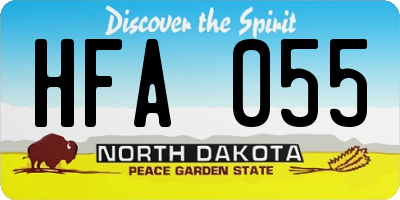 ND license plate HFA055