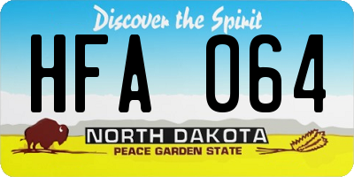 ND license plate HFA064