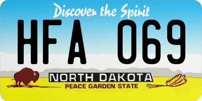 ND license plate HFA069