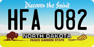 ND license plate HFA082