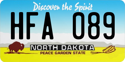 ND license plate HFA089