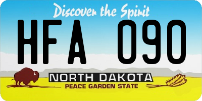 ND license plate HFA090
