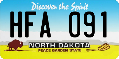 ND license plate HFA091