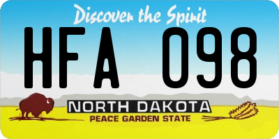 ND license plate HFA098