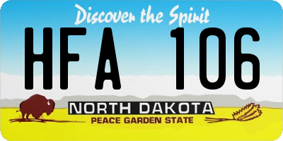 ND license plate HFA106
