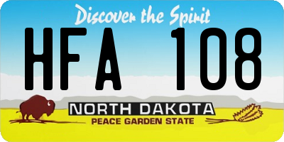 ND license plate HFA108