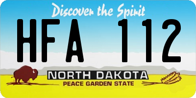 ND license plate HFA112