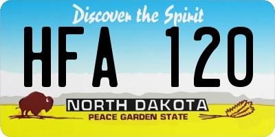 ND license plate HFA120