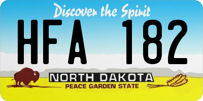 ND license plate HFA182
