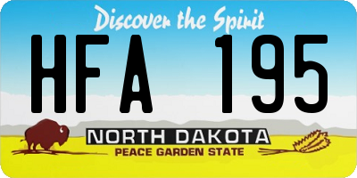 ND license plate HFA195