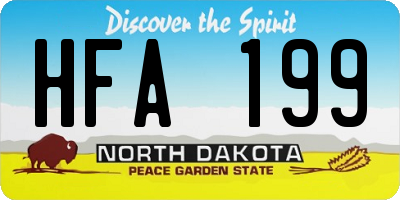 ND license plate HFA199