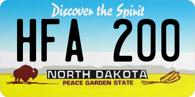 ND license plate HFA200