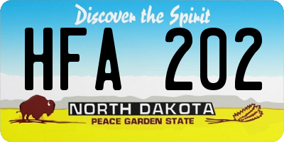 ND license plate HFA202