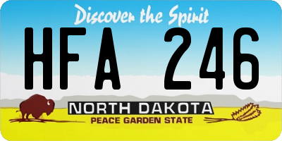 ND license plate HFA246