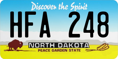 ND license plate HFA248