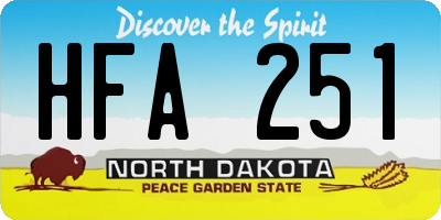 ND license plate HFA251
