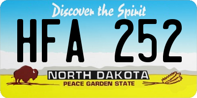 ND license plate HFA252