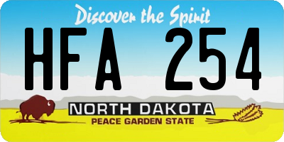ND license plate HFA254