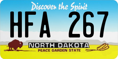 ND license plate HFA267