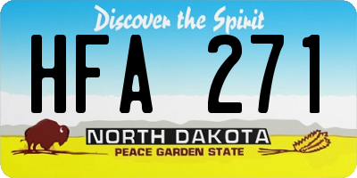 ND license plate HFA271