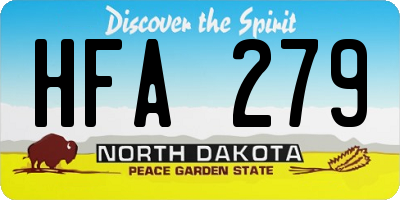 ND license plate HFA279