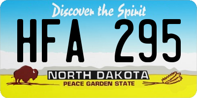 ND license plate HFA295