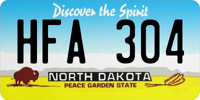 ND license plate HFA304