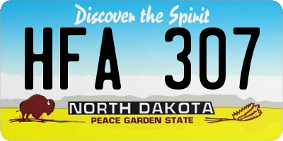 ND license plate HFA307