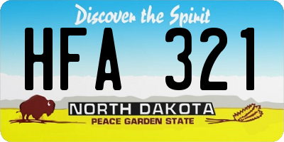 ND license plate HFA321
