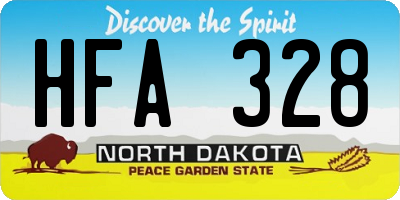 ND license plate HFA328