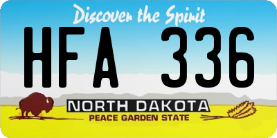 ND license plate HFA336