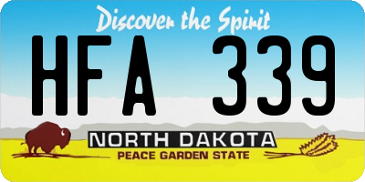 ND license plate HFA339