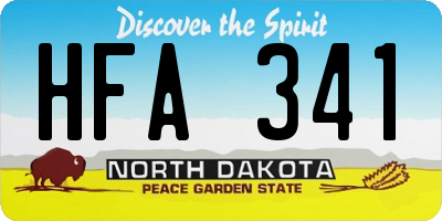 ND license plate HFA341
