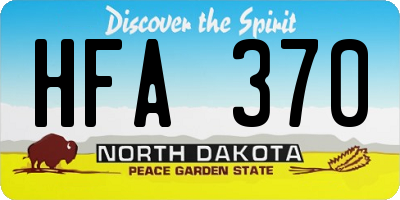 ND license plate HFA370