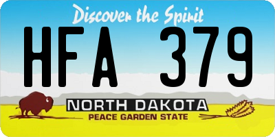 ND license plate HFA379