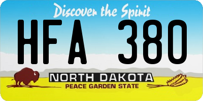 ND license plate HFA380