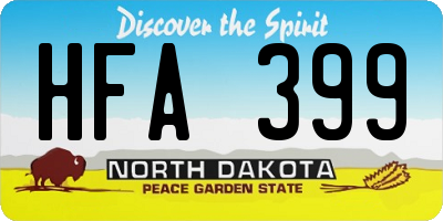 ND license plate HFA399
