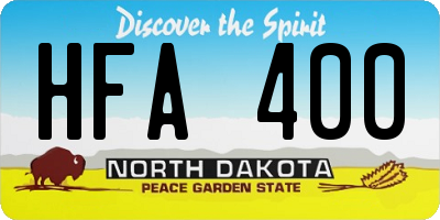 ND license plate HFA400