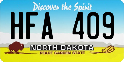 ND license plate HFA409