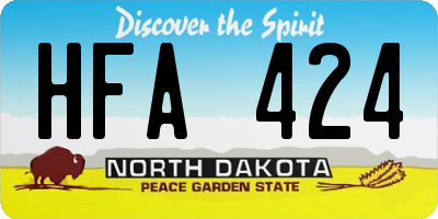 ND license plate HFA424