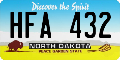 ND license plate HFA432