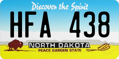 ND license plate HFA438