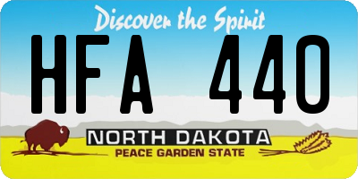 ND license plate HFA440
